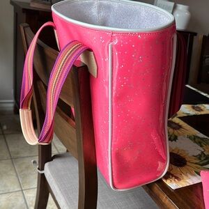 Consuela classic Pink Tote with Multicolor Straps